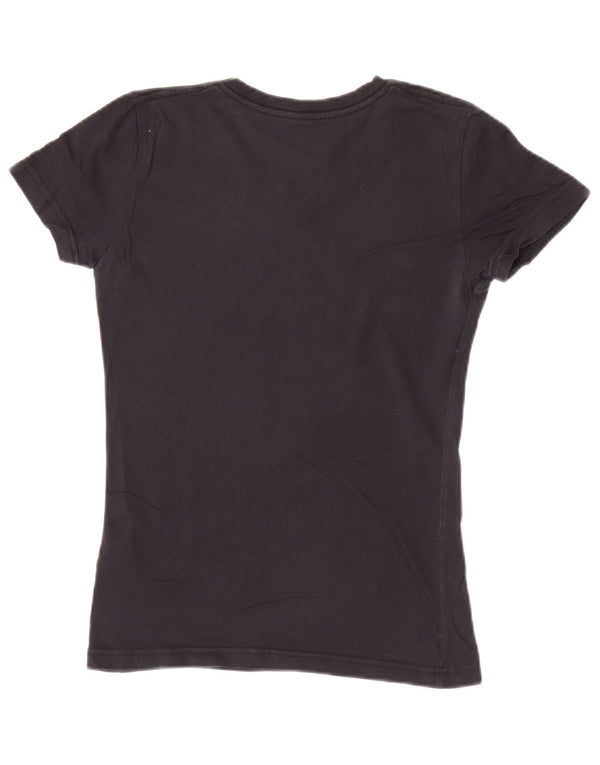 Nike Womens Slim Fit T-Shirt Top UK 10 Small Black Cotton