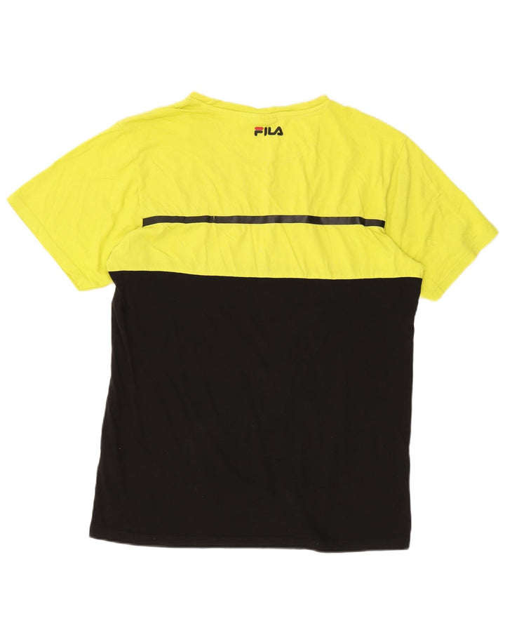 Ανδρικό γραφικό T-Shirt FILA Top XL Μαύρο Colourblock Βαμβακερό