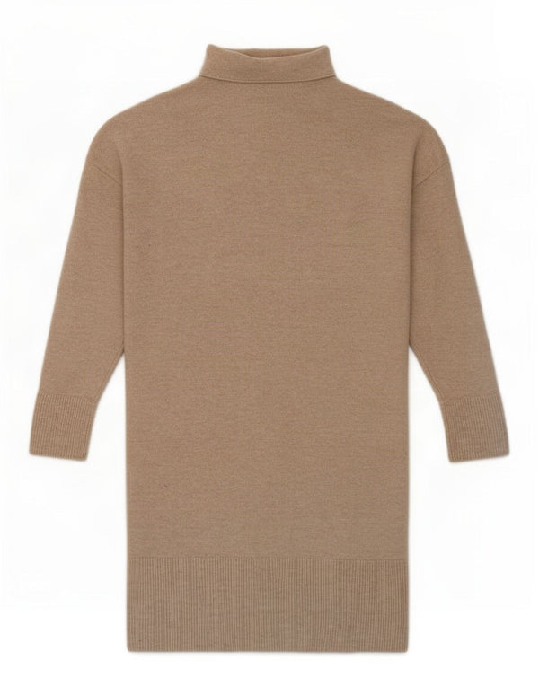 Massimo Dutti Γυναικείο φόρεμα με φαρδιά μπλούζα UK 6 XS Μπεζ μαλλί