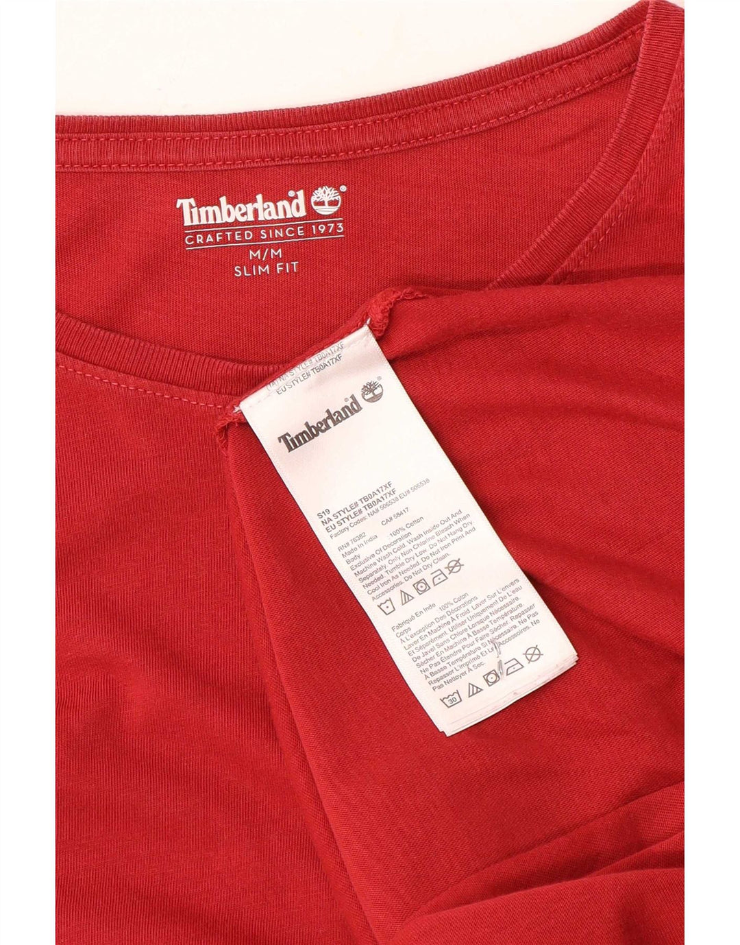 Ανδρικό T-shirt Timberland Slim Fit Top Μεσαίο κόκκινο βαμβακερό