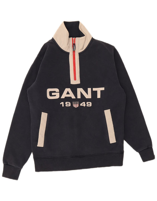 Ανδρικό γραφικό φούτερ με φερμουάρ Gant Jumper Small Navy Blue Colourblock
