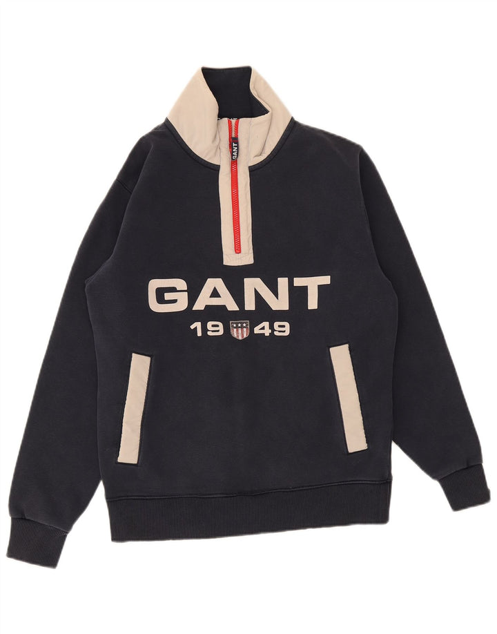 Ανδρικό γραφικό φούτερ με φερμουάρ Gant Jumper Small Navy Blue Colourblock