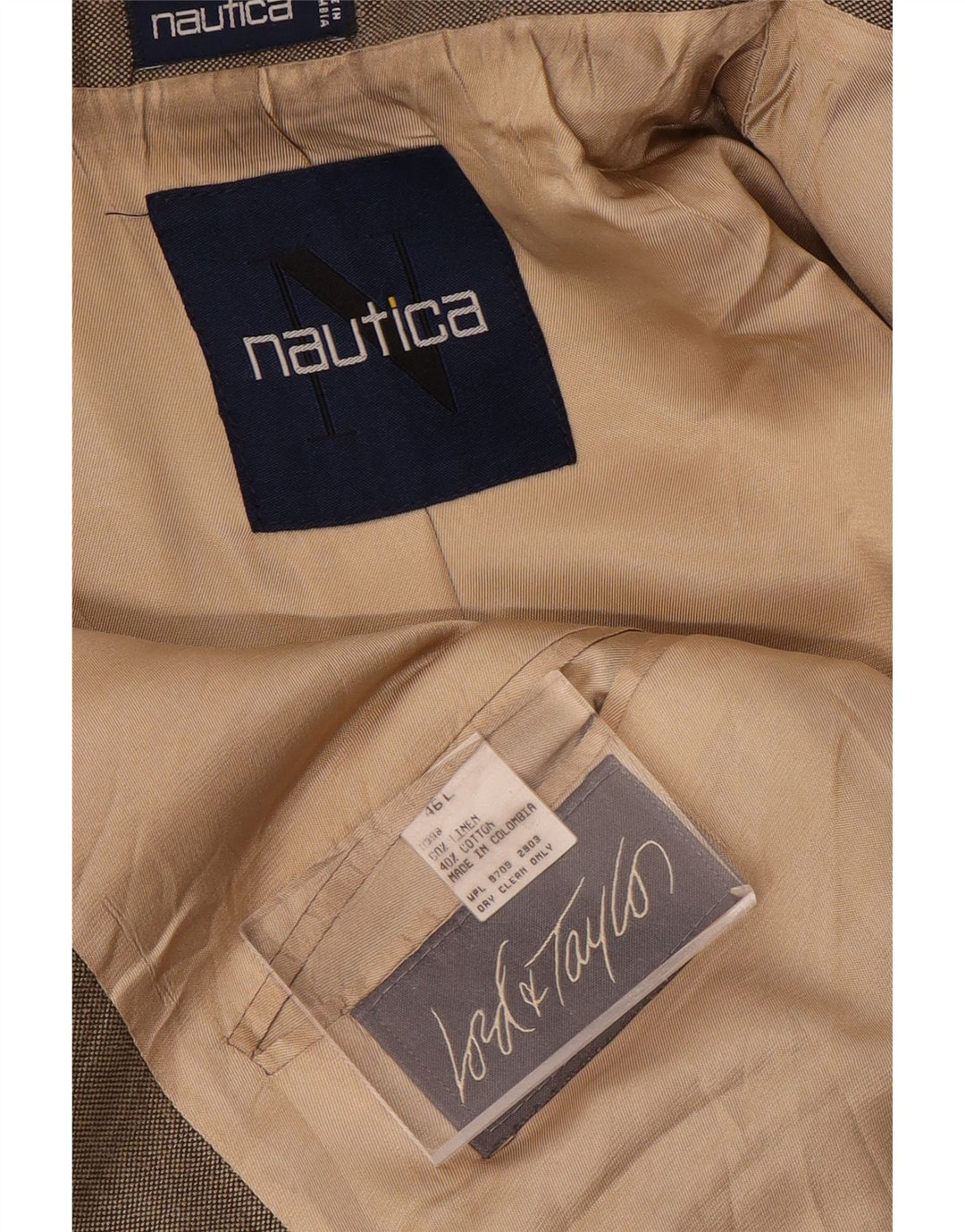 NAUTICA Ανδρικό σακάκι σακάκι με 3 κουμπιά UK 46 3XL Γκρι λινό