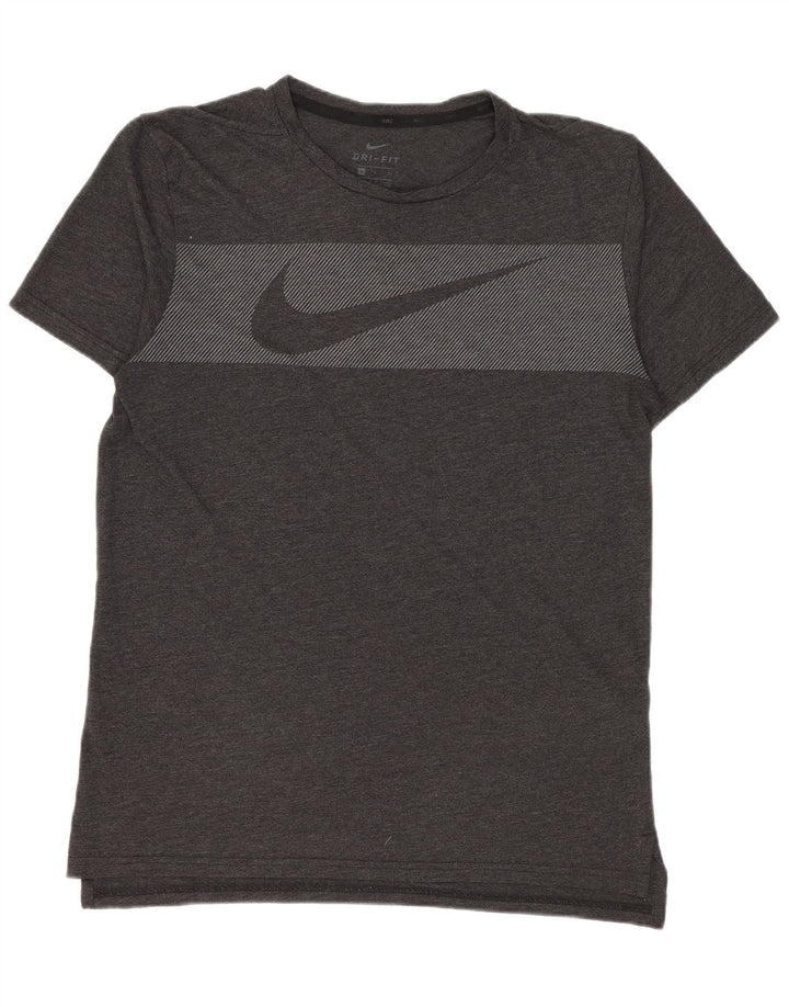 Ανδρικό γραφικό μπλουζάκι NIKE Dri Fit Τοπ μικρού γκρι πολυεστέρας