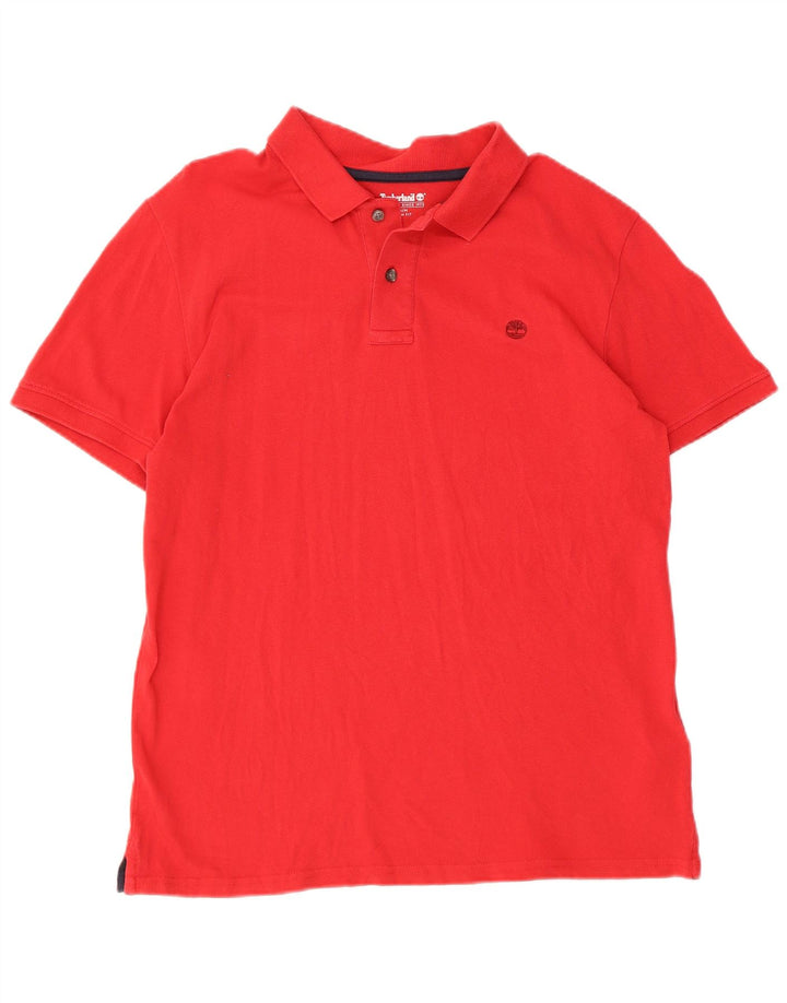 TIMBERLAND Ανδρικό πουκάμισο Polo Slim Fit Μεσαίο κόκκινο βαμβακερό