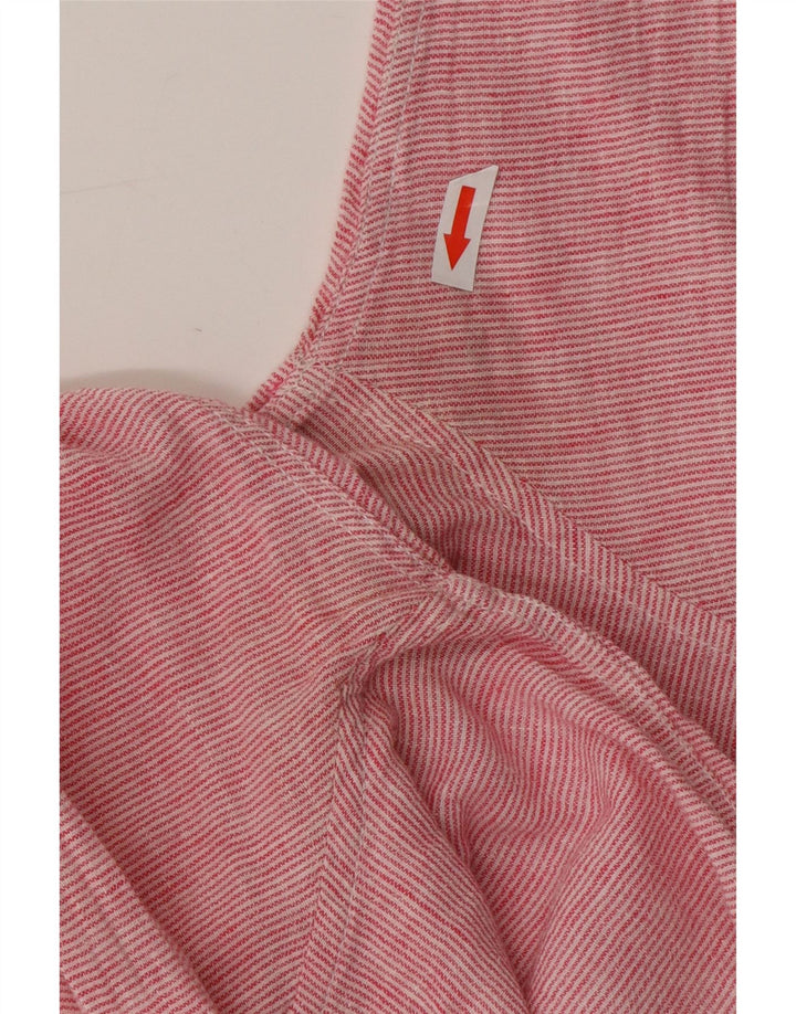 DACK'S Γυναικείο πουκάμισο πουλόβερ Μπλούζα UK 16 Large Pink Pinstripe Len