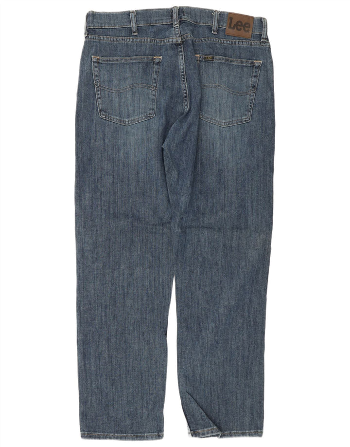 LEE Mens Straight Jeans W36 L30 Blue Cotton