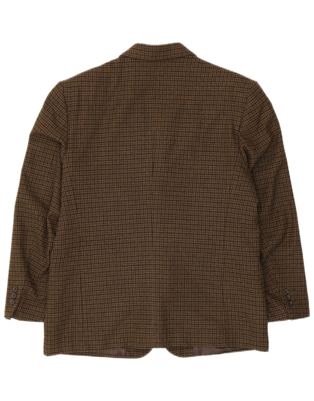 PETRELLI Ανδρικό σακάκι σακάκι IT 51 μεγάλο χακί Houndstooth παρθένο μαλλί