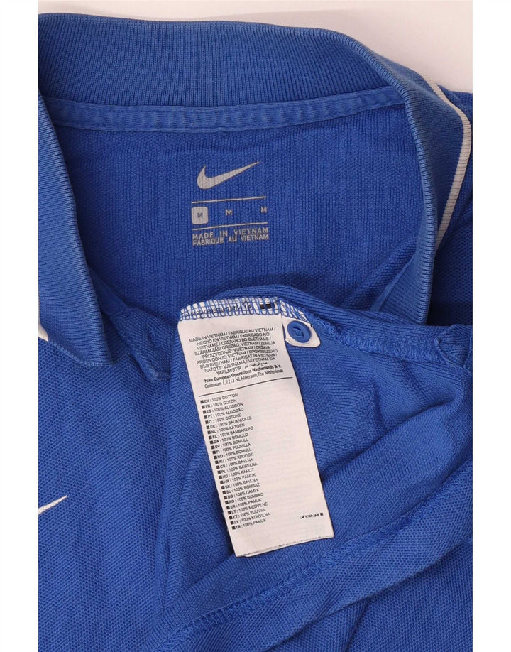 Ανδρικό γραφικό μπλουζάκι πόλο Nike, μεσαίο μπλε βαμβακερό
