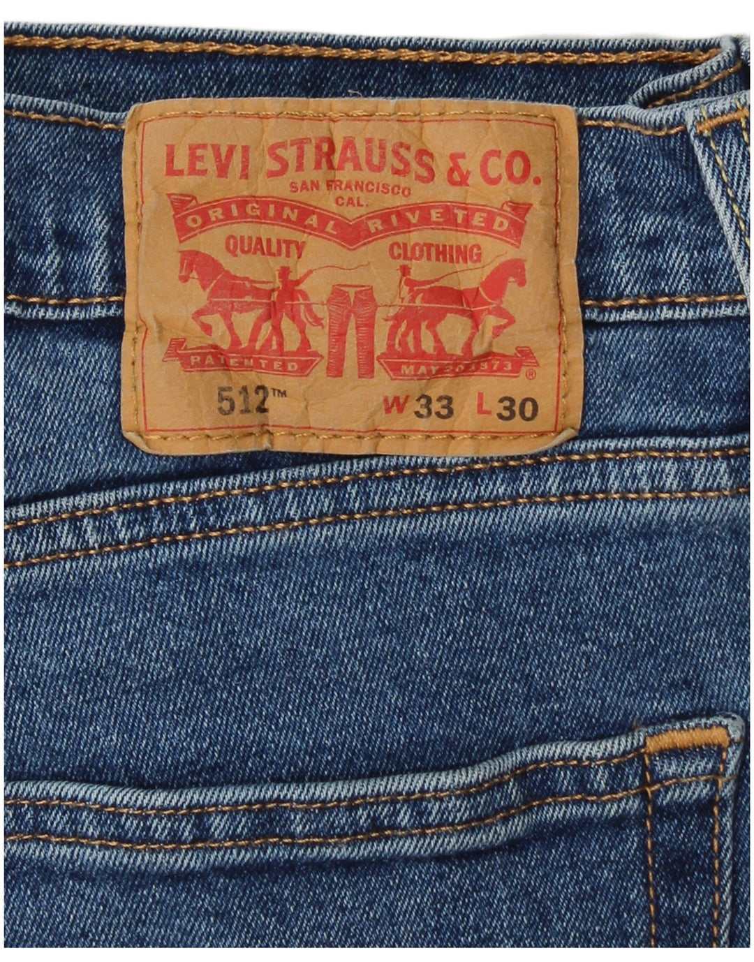 LEVI'S Mens 512 Slim Tapered Jeans W33 L30 Blue Cotton