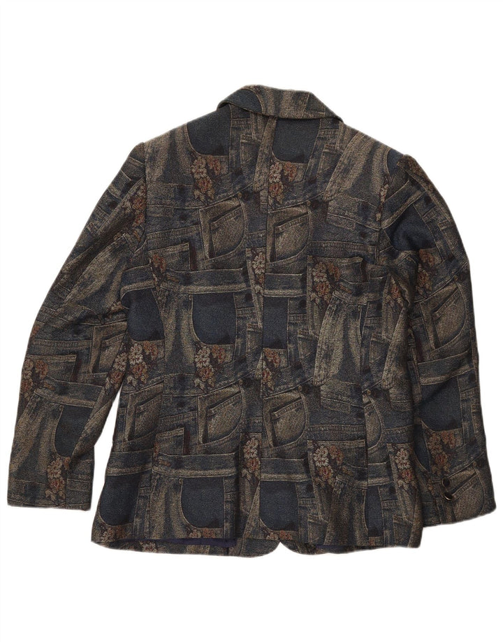 Carnet Γυναικείο μπουφάν blazer UK 14 Medium Navy Blue Floral