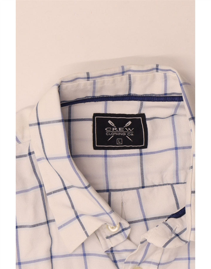 Ανδρικό πουκάμισο Crew Clothing Large White Check Cotton