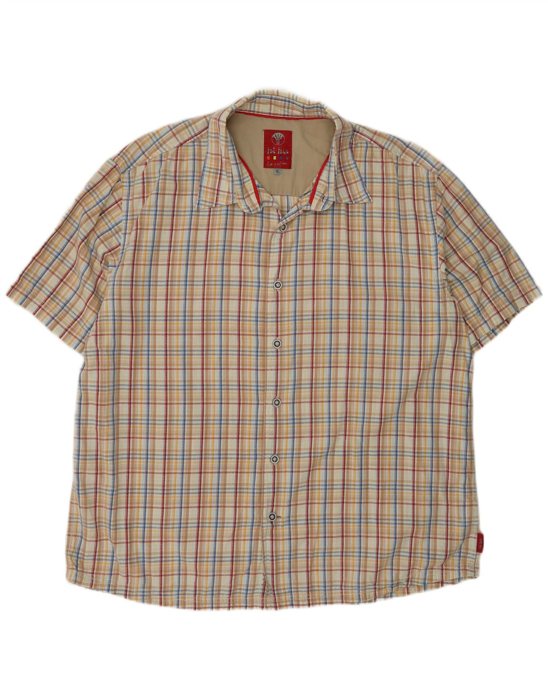 Ανδρικό κοντομάνικο πουκάμισο Fat Face XL Beige βαμβακερό