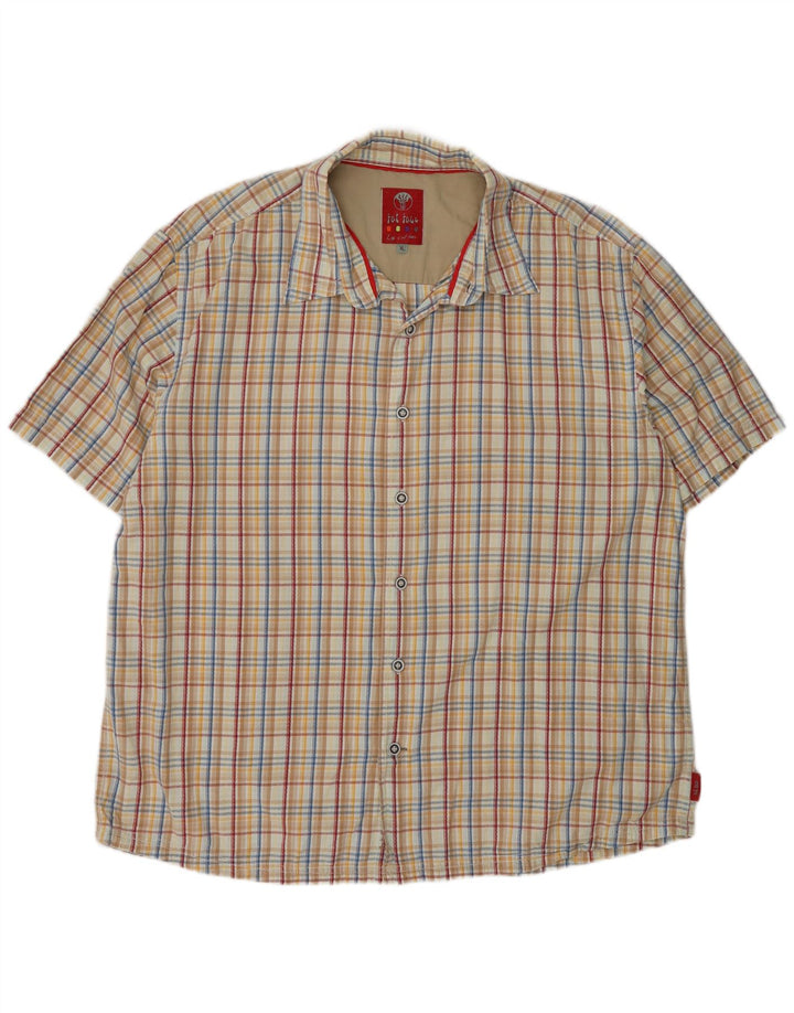 Ανδρικό κοντομάνικο πουκάμισο Fat Face XL Beige βαμβακερό