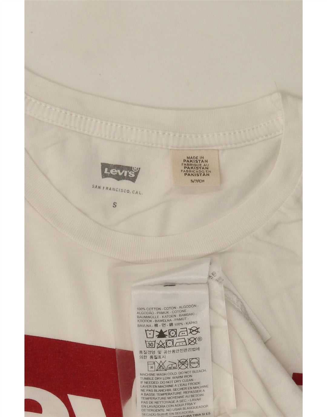 Γυναικείο γραφικό μπλουζάκι Levi's Top UK 10 Small λευκό βαμβακερό