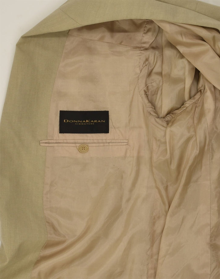 DONNA KARAN Mens 3 Button Blazer Jacket UK 40 Large Brown Wool Vintage Donna Karan and Second-Hand Donna Karan from Messina Hembry 