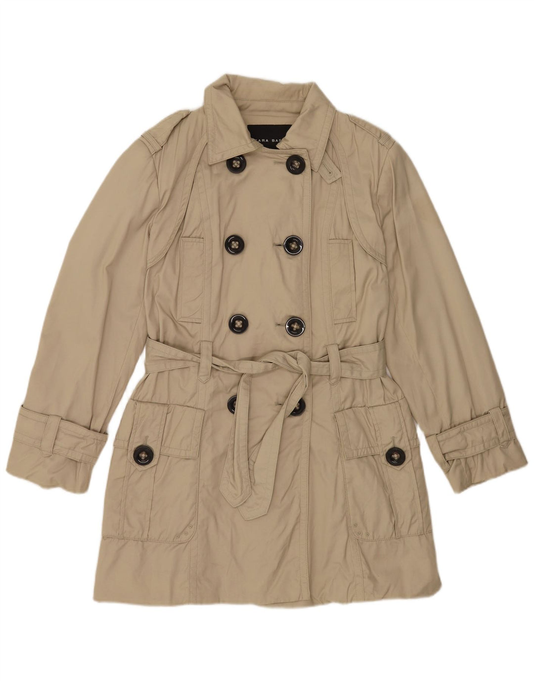 Zara Γυναικεία καμπαρντίνα UK 16 Large Beige Nylon