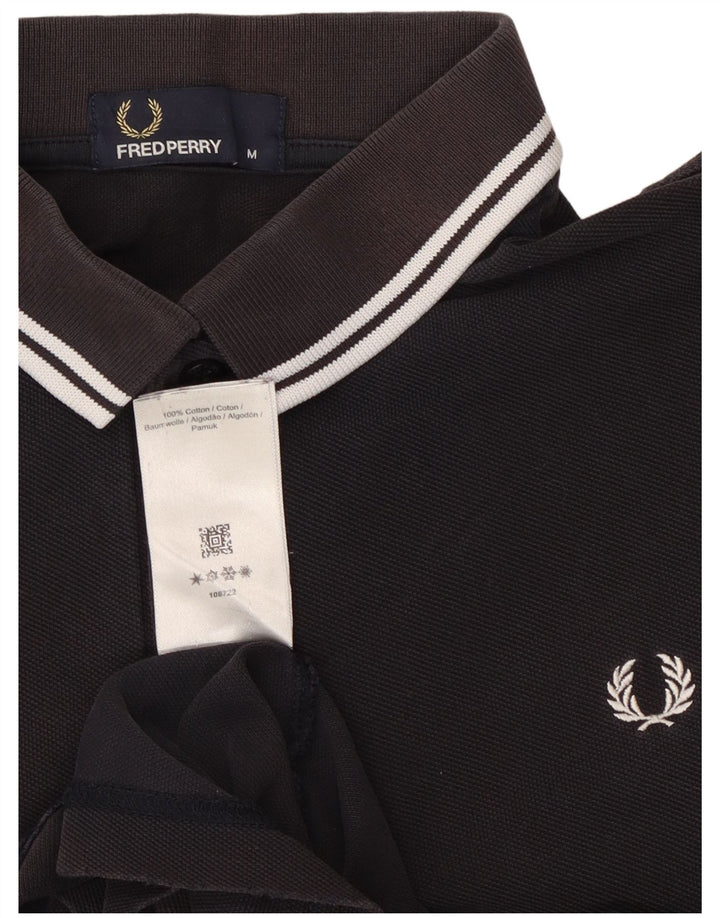 Fred Perry Ανδρικό πουκάμισο πόλο μεσαίου μπλε βαμβακερό