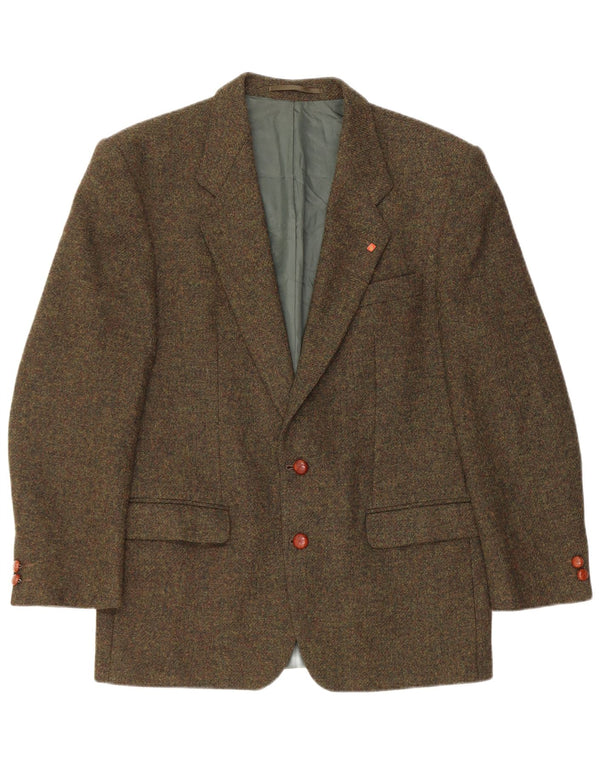 VINTAGE Ανδρικό σακάκι σακάκι με 2 κουμπιά UK 38 Medium Khaki Flecked