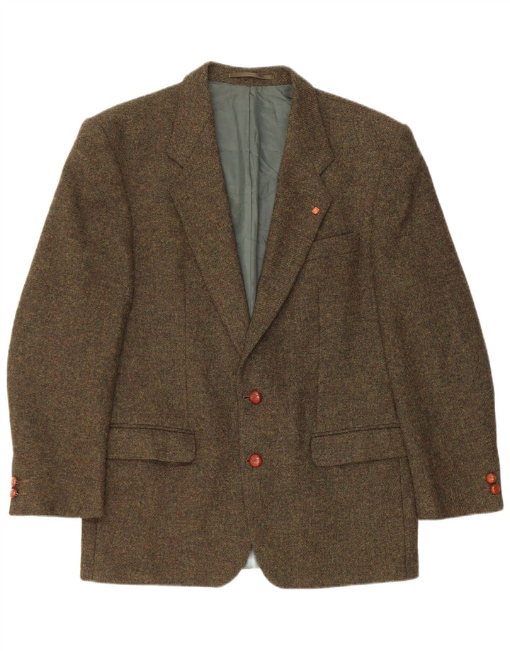 VINTAGE Ανδρικό σακάκι σακάκι με 2 κουμπιά UK 38 Medium Khaki Flecked