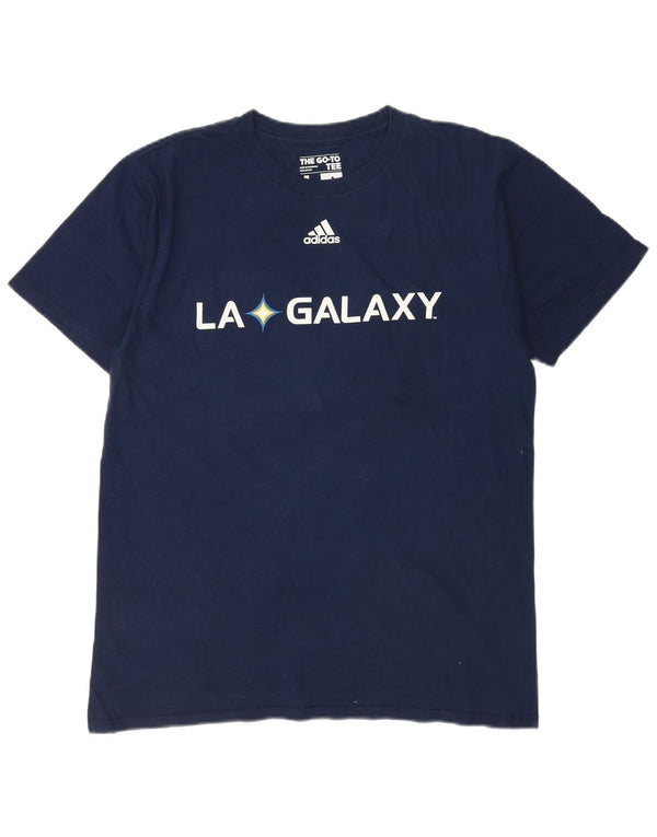 Ανδρικό T-Shirt Adidas LA Galaxy Top Large Navy Blue από βαμβάκι