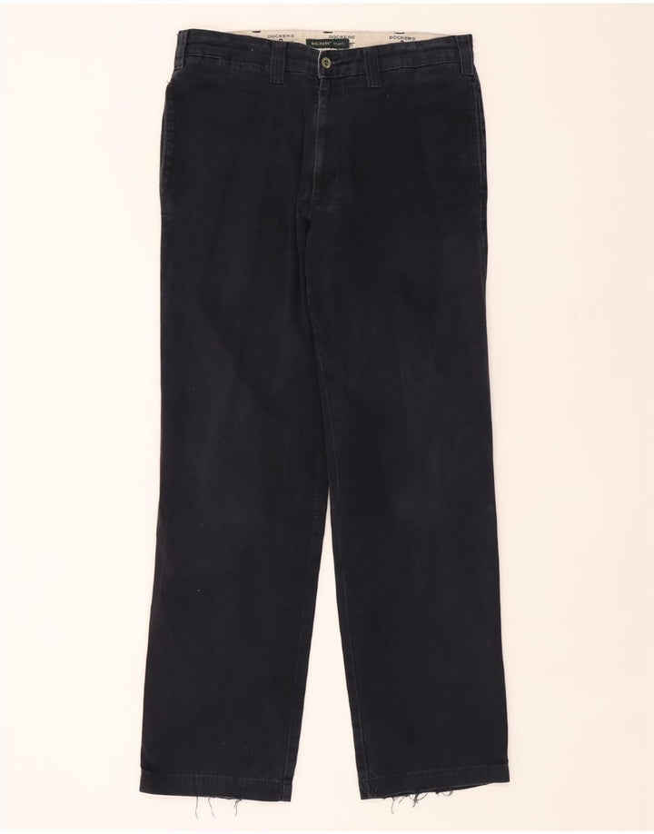 DOCKERS Ανδρικό Χακί ίσιο παντελόνι Chino W33 L32 Navy Blue Cotton