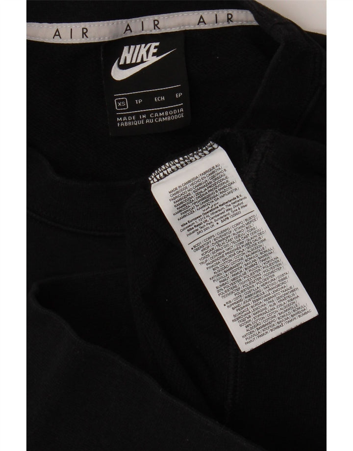 Γυναικείο γραφικό φούτερ NIKE Crop Jumper UK 6 XS Μαύρο βαμβακερό