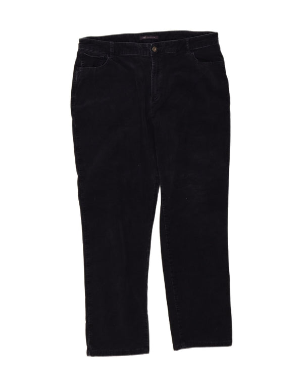 Marks & Spencer γυναικείο ψηλόμεσο κοτλέ παντελόνι UK 18 XL W34 L27 Navy B