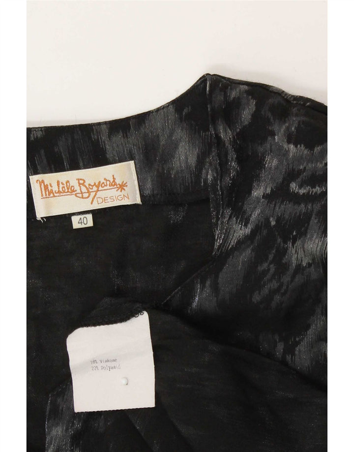 Michele Boyard Γυναικείο πουκάμισο Longline Μπλούζα EU 40 Medium Black Floral