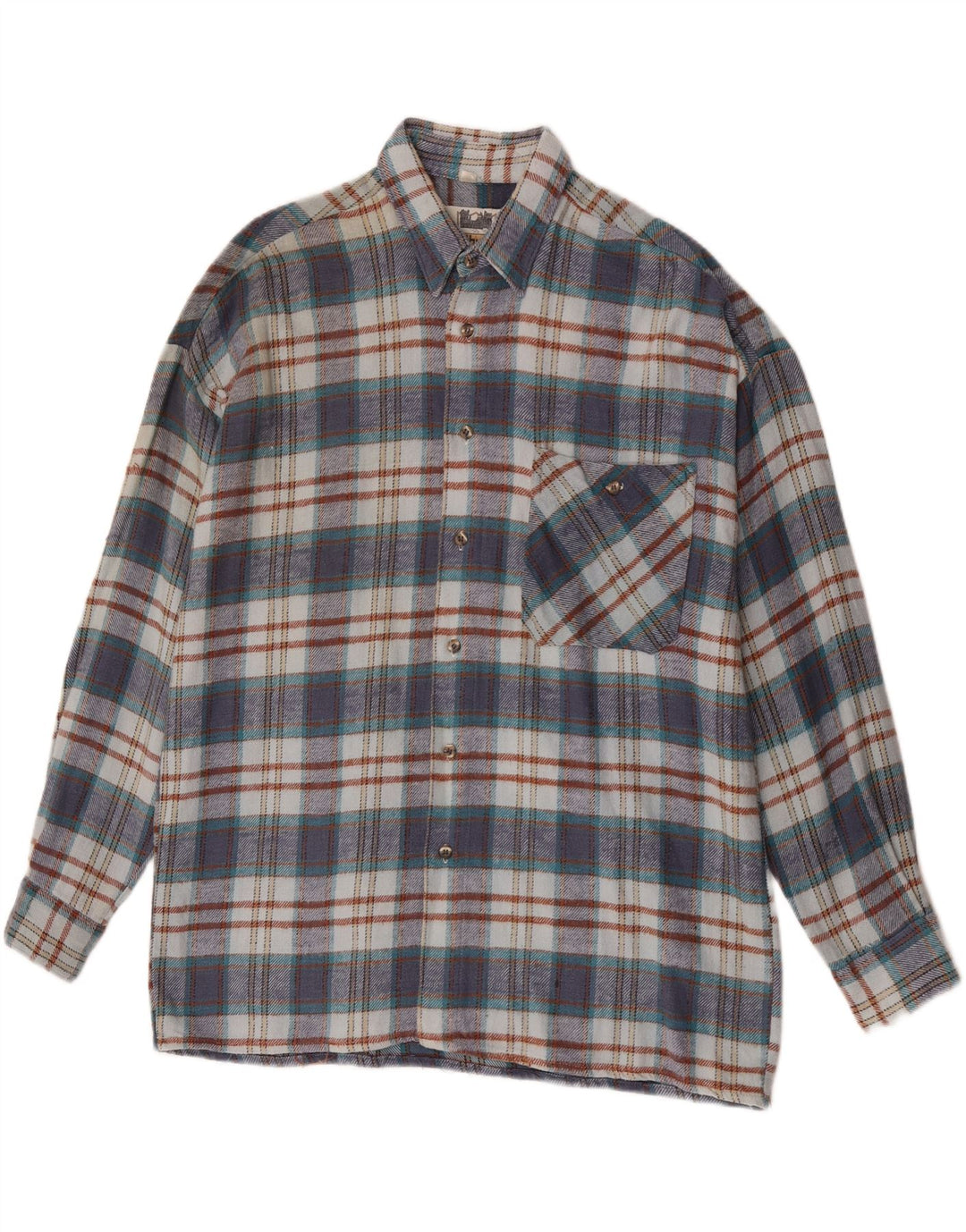 Ανδρικό πουκάμισο Southwest Flannel Μέγεθος 41/42 Large Blue Check Cotton