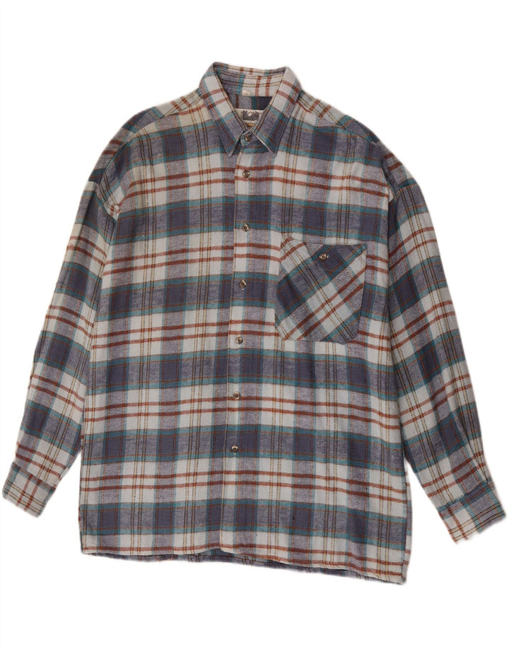 Ανδρικό πουκάμισο Southwest Flannel Μέγεθος 41/42 Large Blue Check Cotton