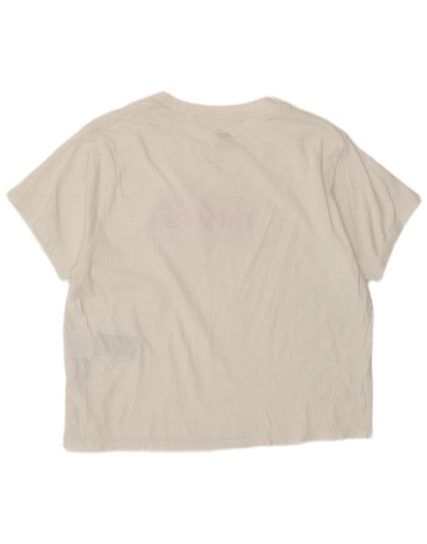 Γυναικείο γραφικό μπλουζάκι Levi's Crop Loose Fit Top 10 μικρό λευκό βαμβακερό
