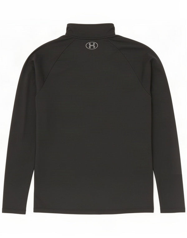 Under Armour Mens Zip Neck Pullover Tracksuit Top Medium Black Polyester