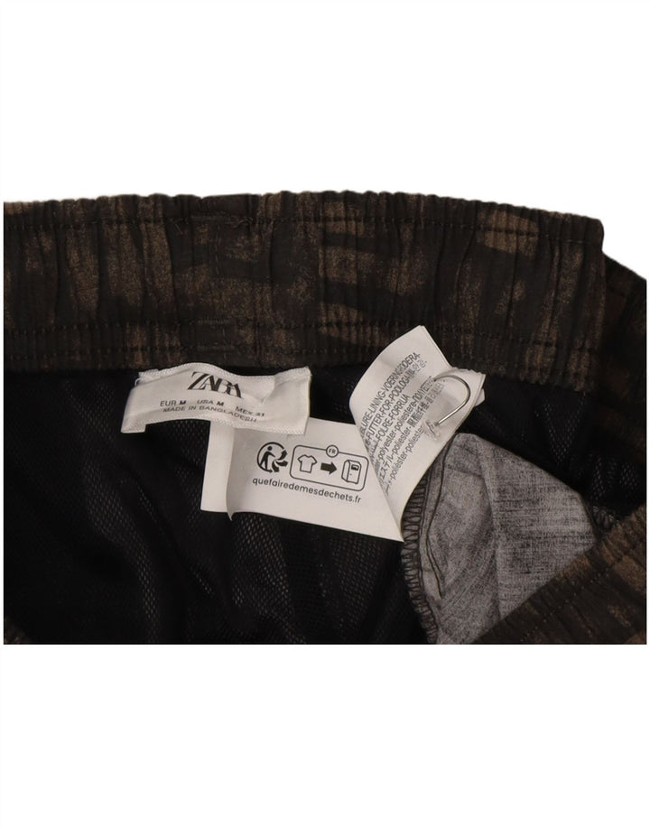 Zara Ανδρικό σορτς κολύμβησης Μεσαίο μαύρο γεωμετρικό πολυεστέρα