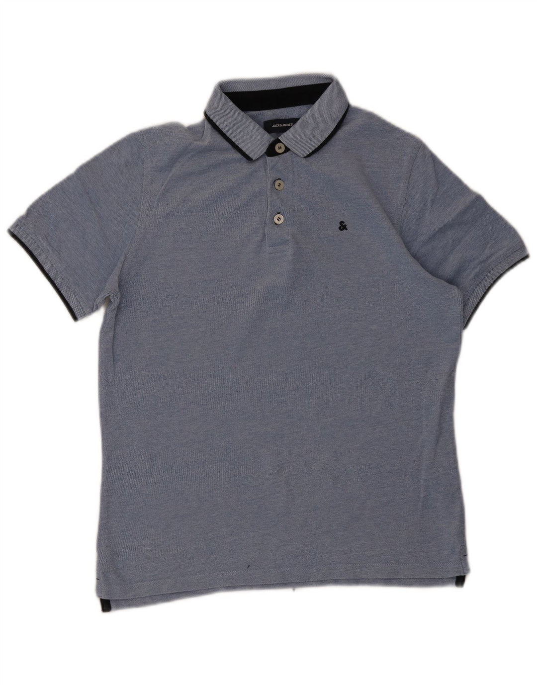 Ανδρικό μπλουζάκι πόλο Jack & Jones από μεσαίο μπλε βαμβακερό