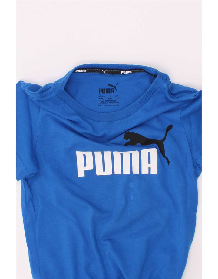 Puma Boys Graphic T-Shirt Top 3-4 Years Blue