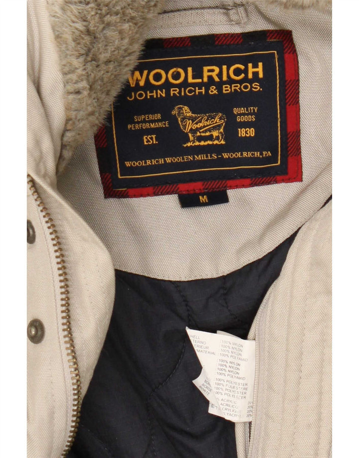 Woolrich Ανδρικό Bomber Jacket με κουκούλα UK 38 Medium Beige Nylon