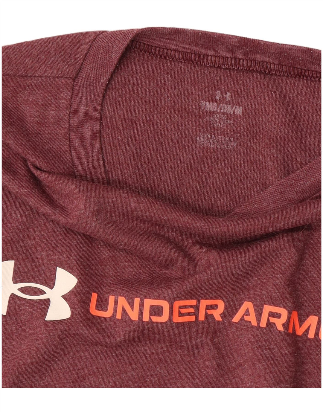 Γραφικό μπλουζάκι για αγόρια UNDER Armour Top 9-10 ετών Medium Burgundy