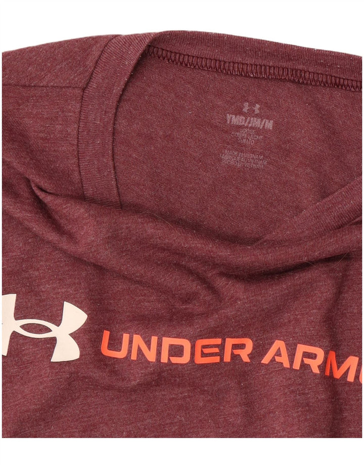 Γραφικό μπλουζάκι για αγόρια UNDER Armour Top 9-10 ετών Medium Burgundy