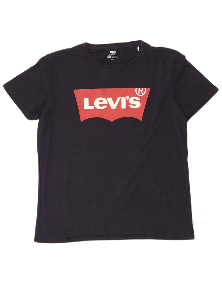 Ανδρικό γραφικό T-Shirt Levi's Top Large Navy Blue