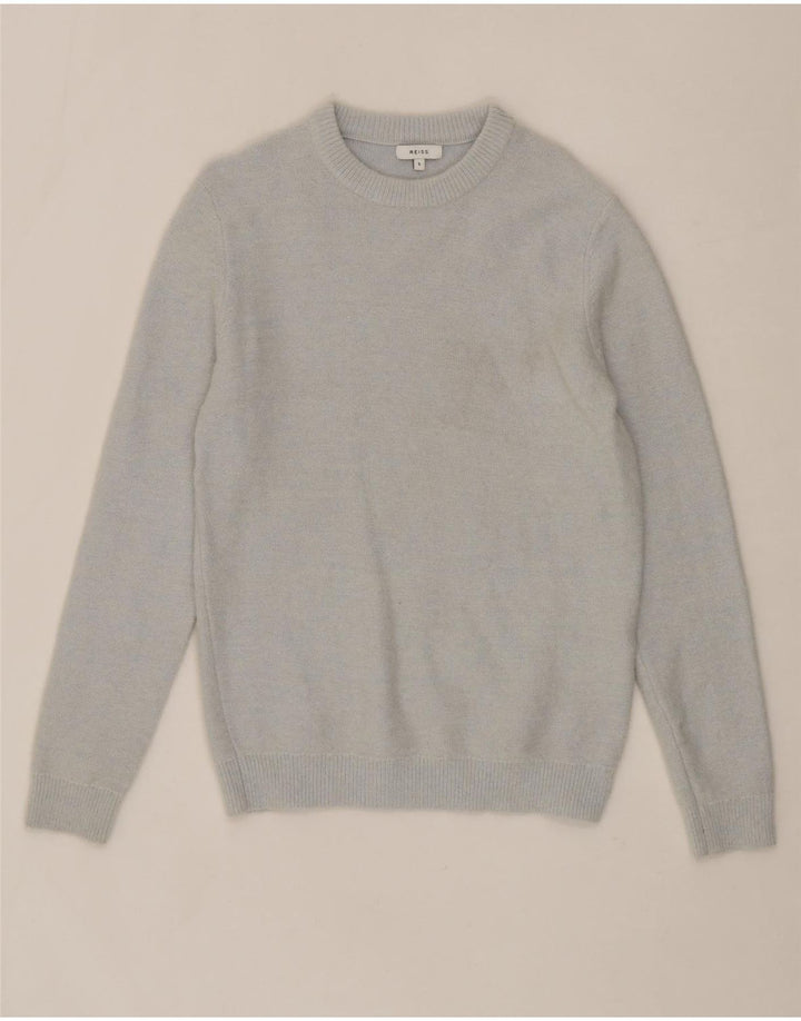 REISS Mens Crew Neck Jumper Sweater Small Blue Wool Vintage Reiss and Second-Hand Reiss from Messina Hembry 