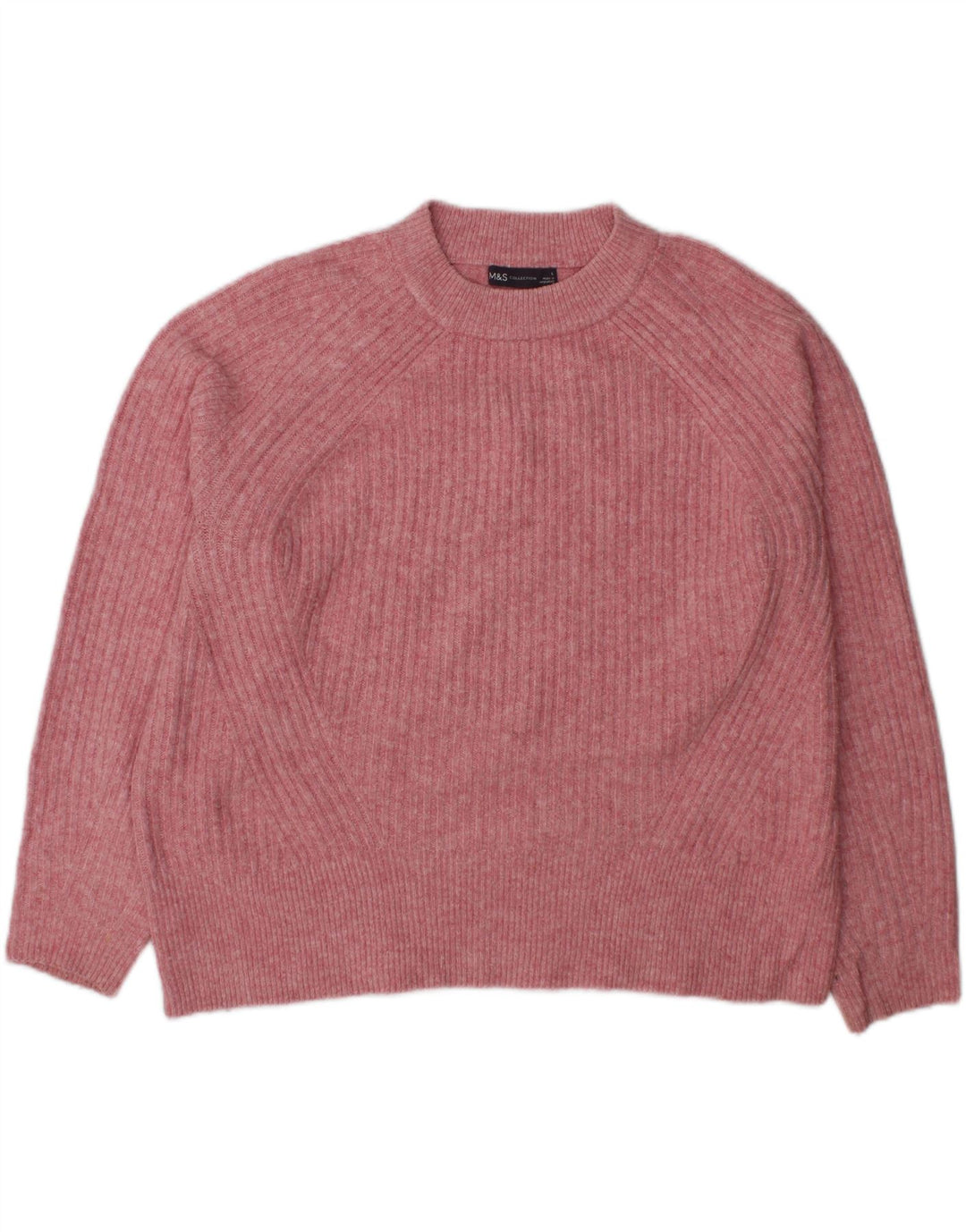MARKS & SPENCER Womens Oversized Crew Neck Jumper Sweater UK 16 Large Pink Vintage Marks & Spencer and Second-Hand Marks & Spencer from Messina Hembry 