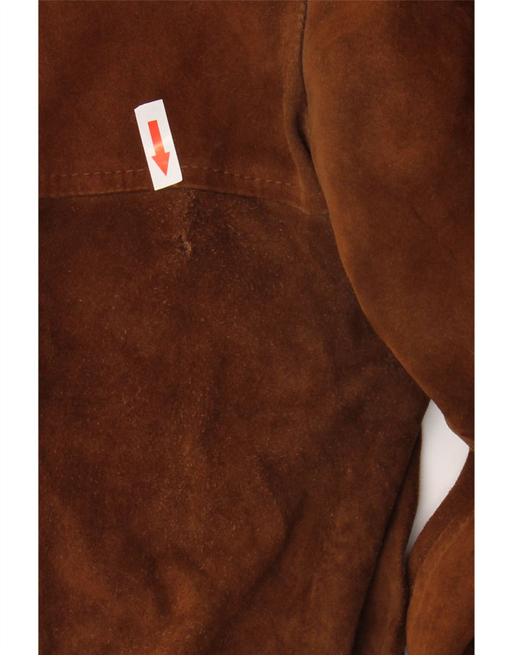 Vintage Ανδρικό Suede Bomber Jacket UK 38 Medium Brown