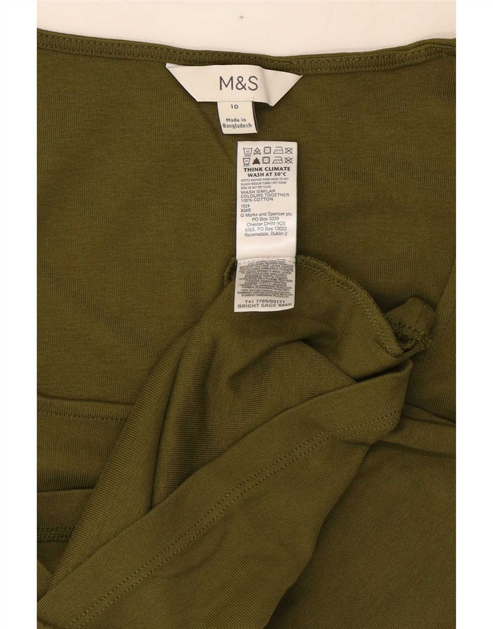 Marks & Spencer Γυναικείο T-Shirt Top UK 10 Small Khaki Cotton