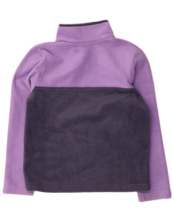 Columbia Girls Fleece Jumper 10-11 Years Medium Purple Colourblock