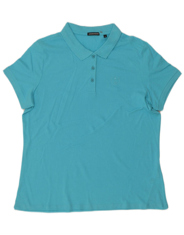 Chiemsee Womens Polo Shirt UK 16 Large Blue Cotton