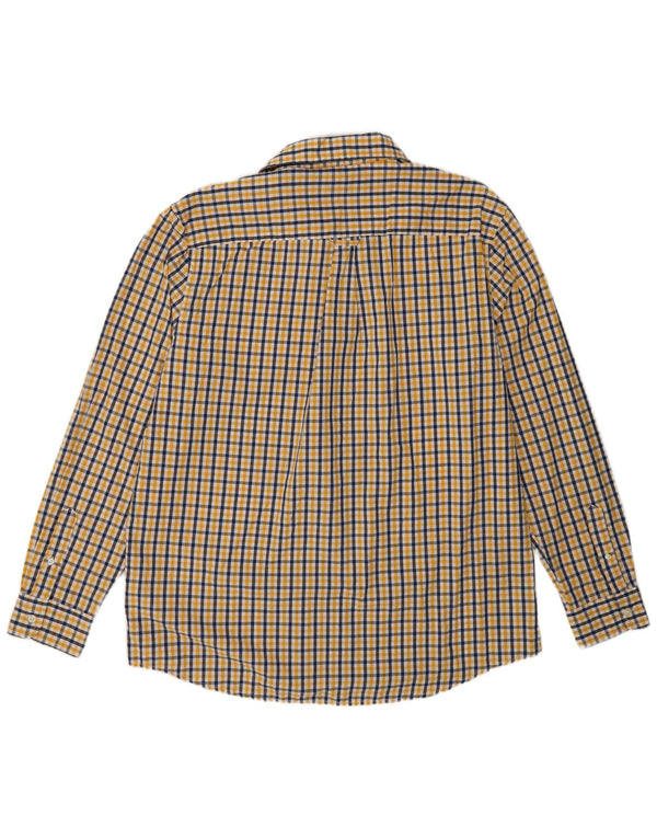 Chaps Ανδρικό πουκάμισο XL Κίτρινο βαμβακερό Gingham