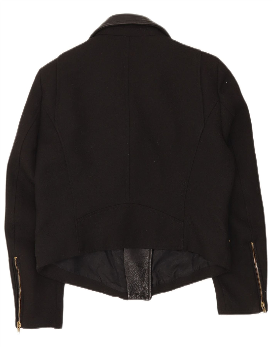 ZARA Γυναικείο Crop Biker Jacket UK 14 Large Black