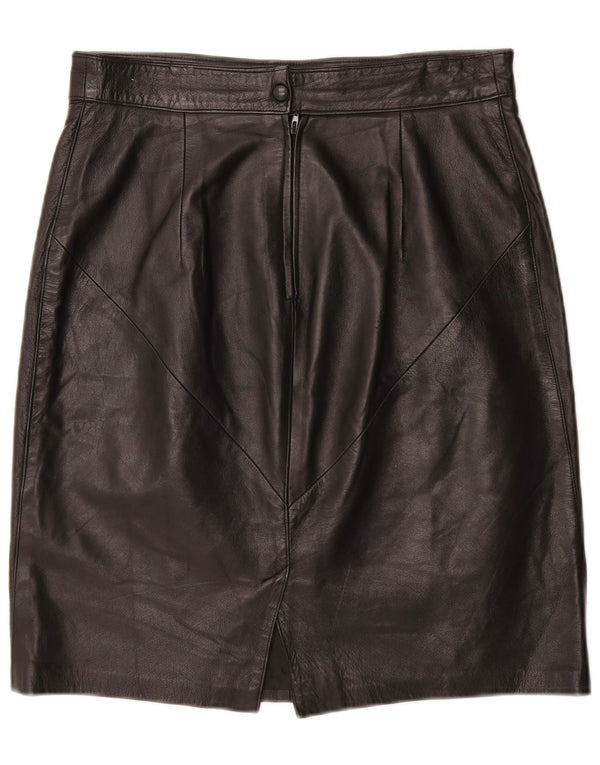 Vintage Γυναικεία Ψηλόμεση Δερμάτινη Φούστα IT 46 Large W28 Μαύρη Δερμάτινη