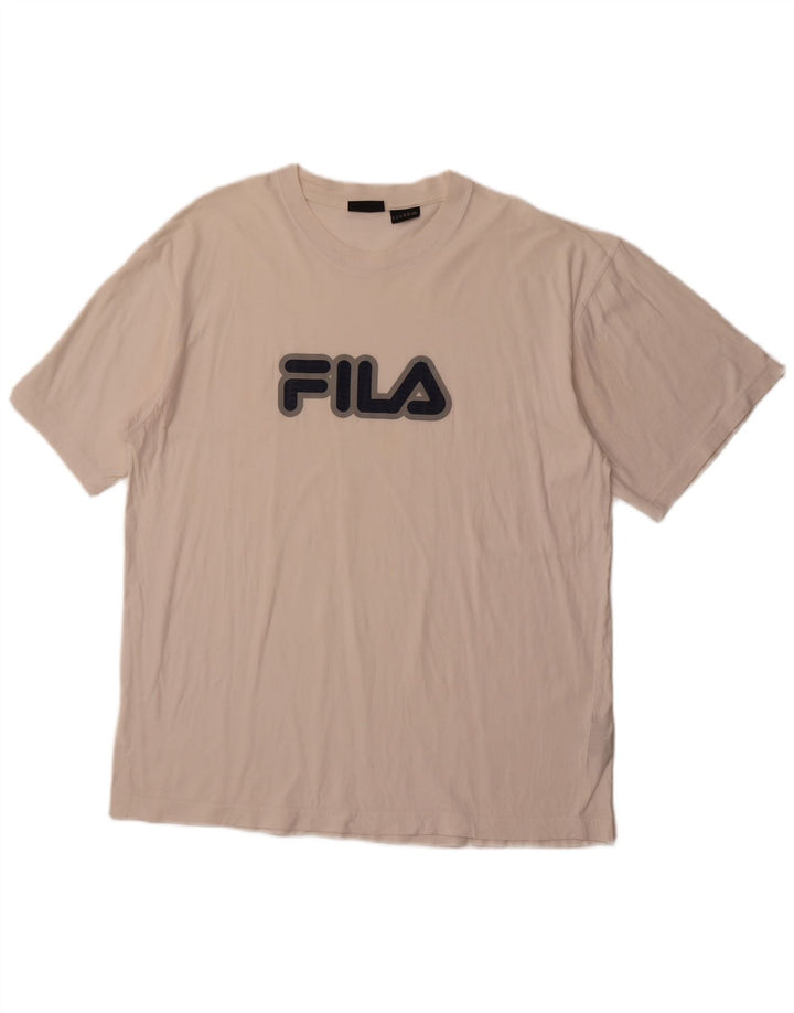 Ανδρικό γραφικό T-Shirt FILA Top XL Λευκό βαμβακερό